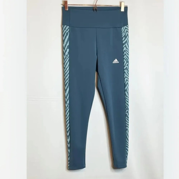 ADIDAS | Designed To Move High Rise 7/8 Tights Sport Zebra Primegreen Aeroready - Picture 3 of 9